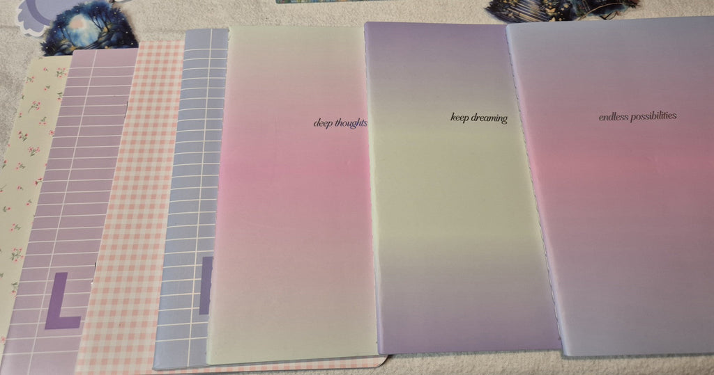 Sparkle & Study Set - overzicht van alle items in blauw/paars thema